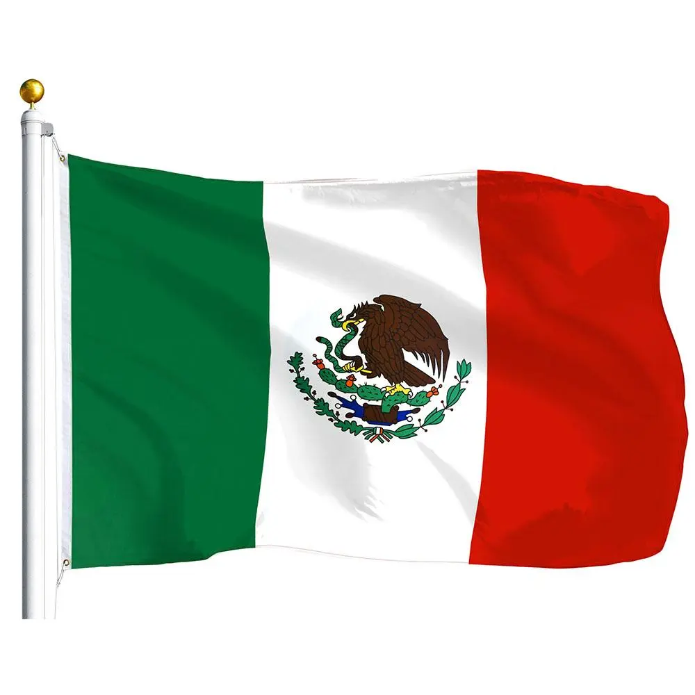 3x5 Ft Mexican Flag, 100D Printed Polyester, Weather Resistant Home Supplies for Festive Party Backdrops Banners, Mexican Themed Decorations for Indoors