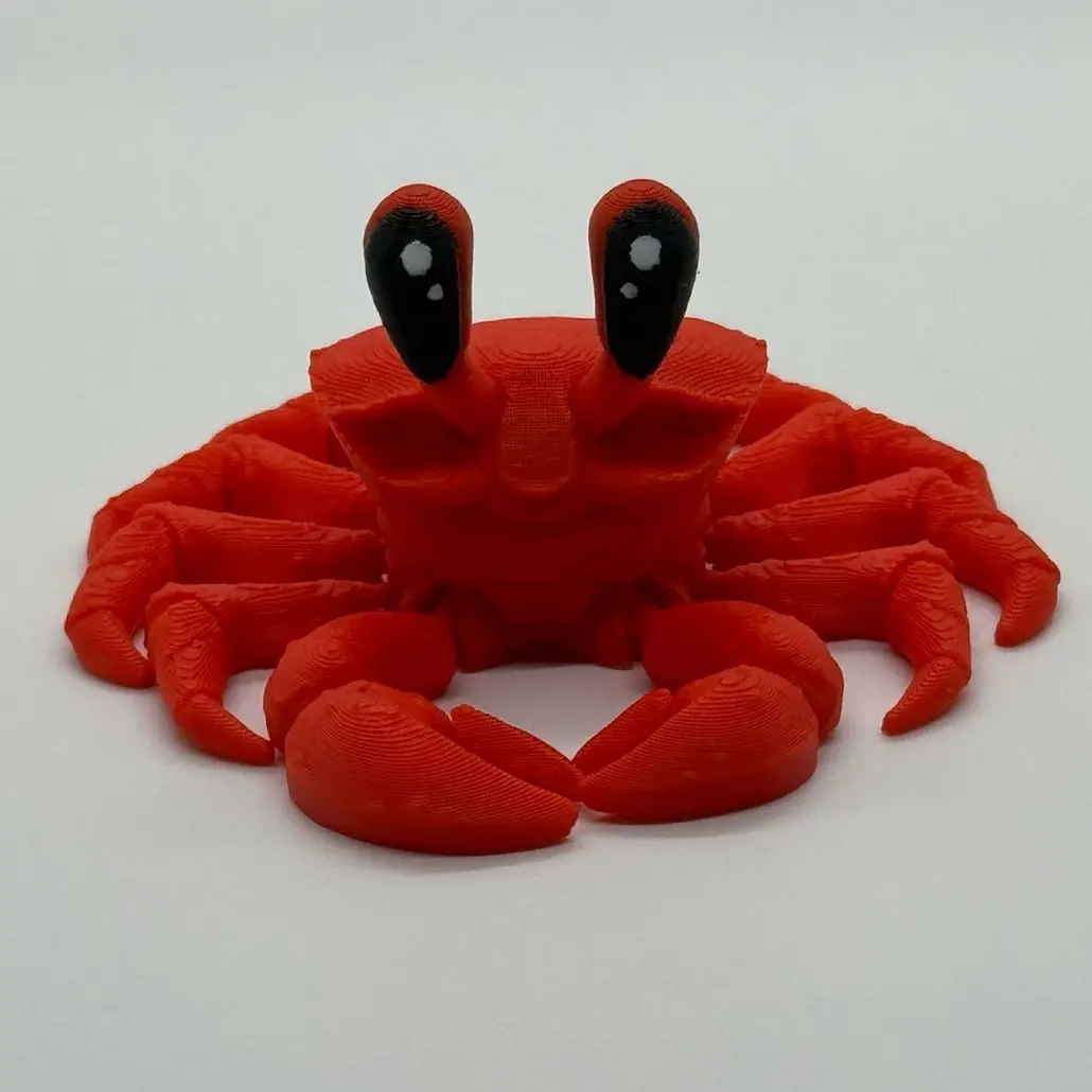3D Printed Ghost Crab with Articulating Legs and Claws Room Decor