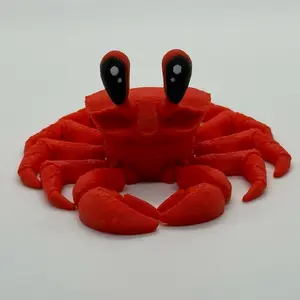 3D Printed Ghost Crab with Articulating Legs and Claws Room Decor