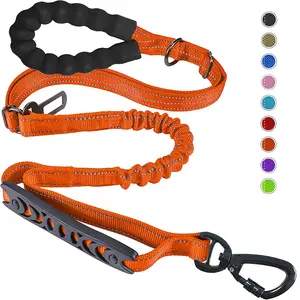 Large Dog Leash with Elastic Buffer, Anti-Pull Multi-Functional Pet Harness, No Pull Harness, Nylon Material, Universal Fit for Running & Walking Dogs