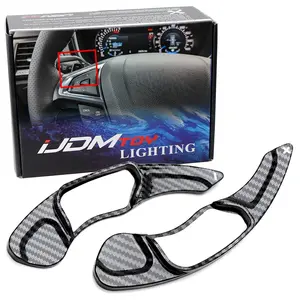 iJDMTOY Twill-Weave Carbon Fiber Pattern Style Large Paddle Extensions For 2013-2020 2nd Gen Ford Fusion, 2013-2016 Ford Edge, 2016-2018 Lincoln MKX, etc