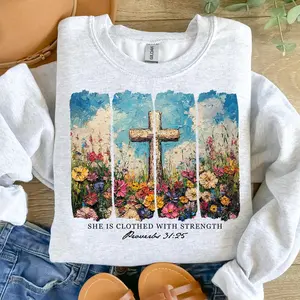 She is clothed with Strength DTF Transfers - THIS IS NOT A SHIRT