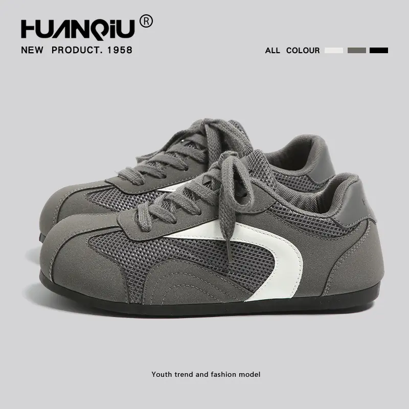 HUANQIU Men's Retro Low-Top Sneakers - Classic track and field style retro running shoes, breathable mesh minimalist fashion casual walking shoes, simple, breathable, lightweight and stylish student men's shoes.