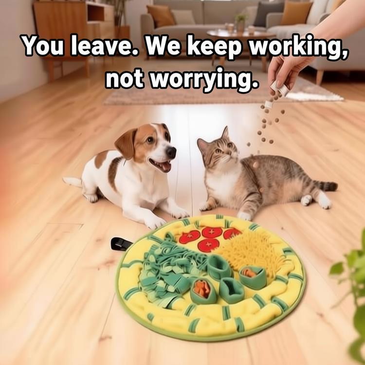 Pizza Snuffle Mat for Dogs & Cats - Intermediate Sniffing Challenge to Stop Separation Anxiety - All-Breed All-Life-Stage Interactive Pet Toy - Easter Gifts for High-Energy Pets