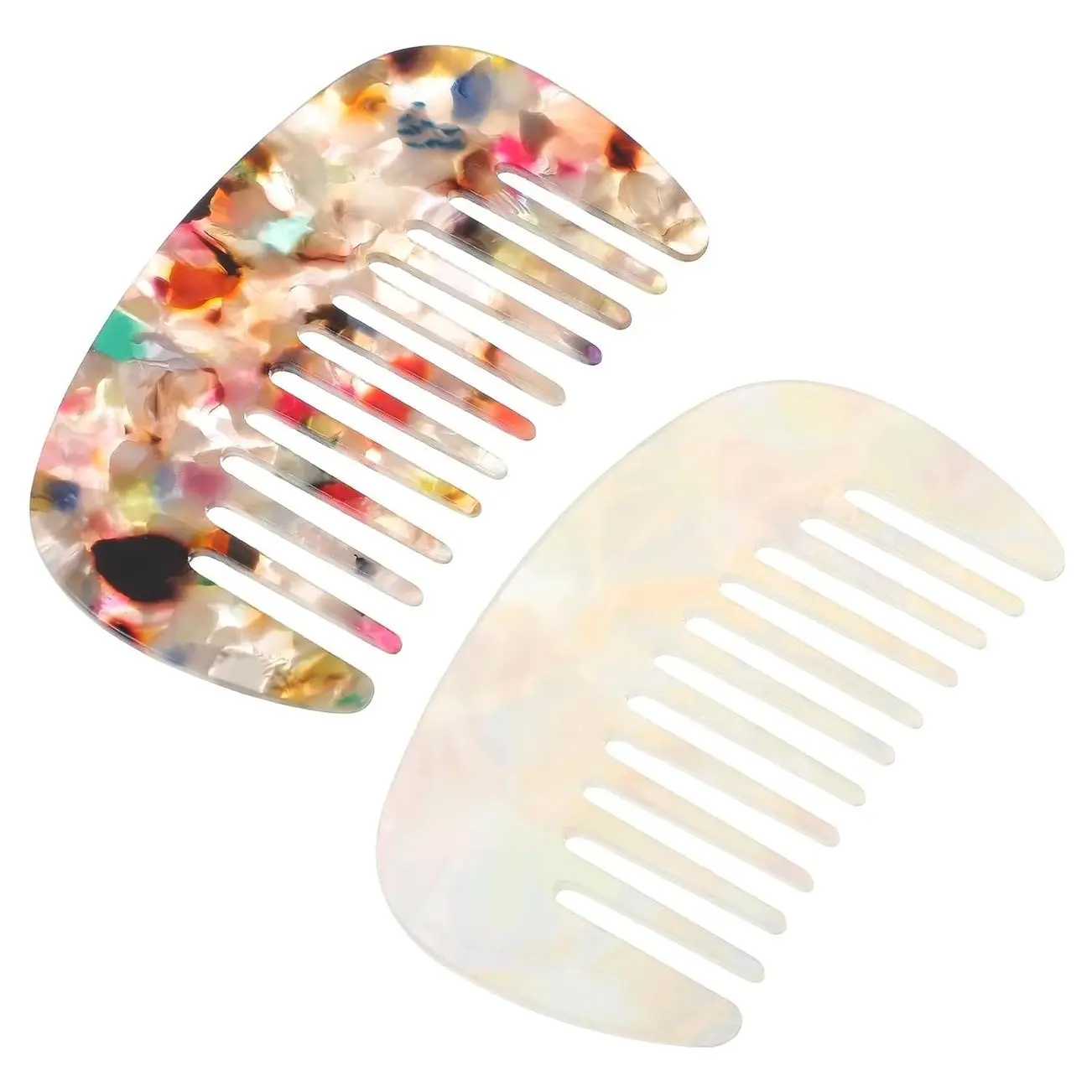 Travel Comb Mini Detangling Combs For Women Wide Tooth Combs Hair Pocket Comb 2pcs Anti-Static Small Hair Detangler Brush For Bangs Curly Wavy Long Hairs Daily Care Wet Dry