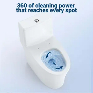 Garvee Toilet Two-Piece Elongated, 1.28 GPF Powerful Single Flush, Soft Close Seat, Universal Comfort Height 16.38", Easy Installation, Modern Bathroom Toilet, Water Saving, Standard Size, CUPC Certified