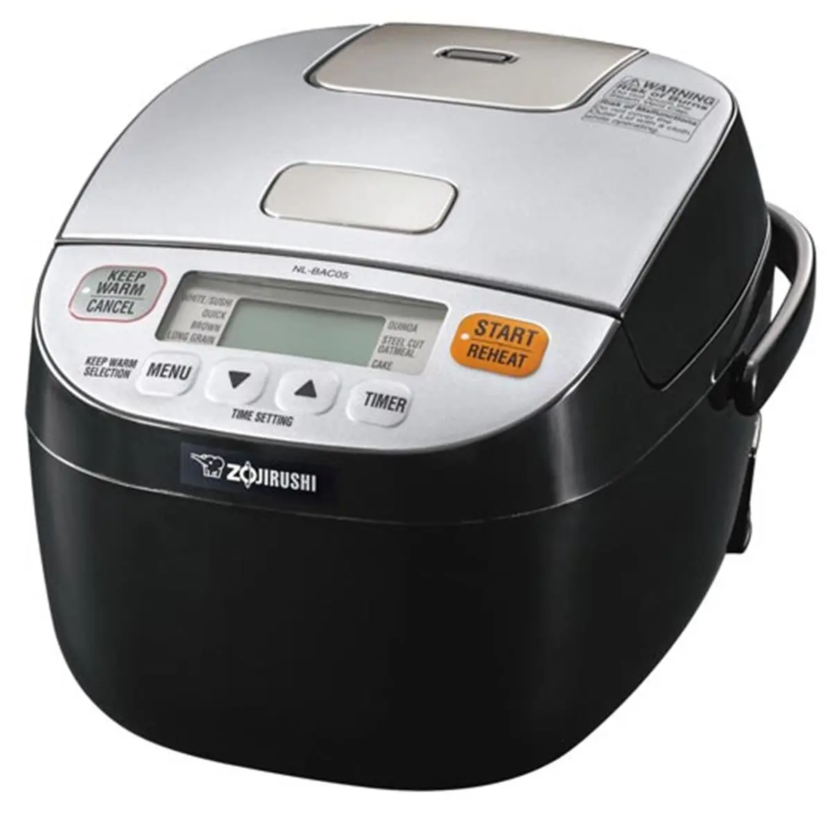 Zojirushi NLBAC05 Micom Multi-Rice Cooker & Warmer (120V, Up to 3 Cups/0.54 Ltr, Stainless Steel), Black & Silver, Easy-to-Use LCD Control Panel, Extra Large Heating Element, Nonstick Inner Pan, Removable Steam Vent Cap, Daily Use Kitchen Appliance