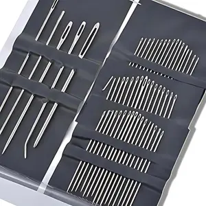 Duty Stainless Steel Hand Sewing Needles Set with Large-Eye Embroidery Needles - Assorted Sizes for Needlework, Tailoring, Embroidery & Crafting Kit - Ideal for Beginners & Professional Seamstresses/Crafters