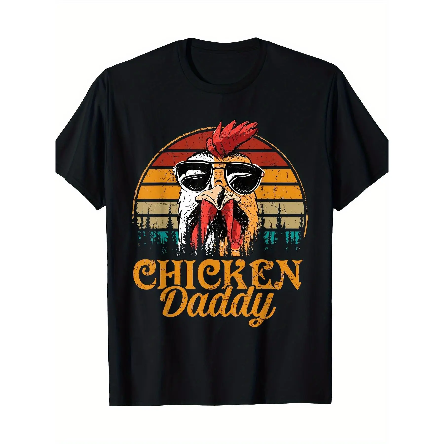 Chicken Daddy Vintage Poultry Farmer Funny Fathers Day Mens 100% Cotton T-shirt Made in USA