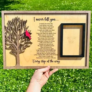 I never left you memorial photo frame plaque.