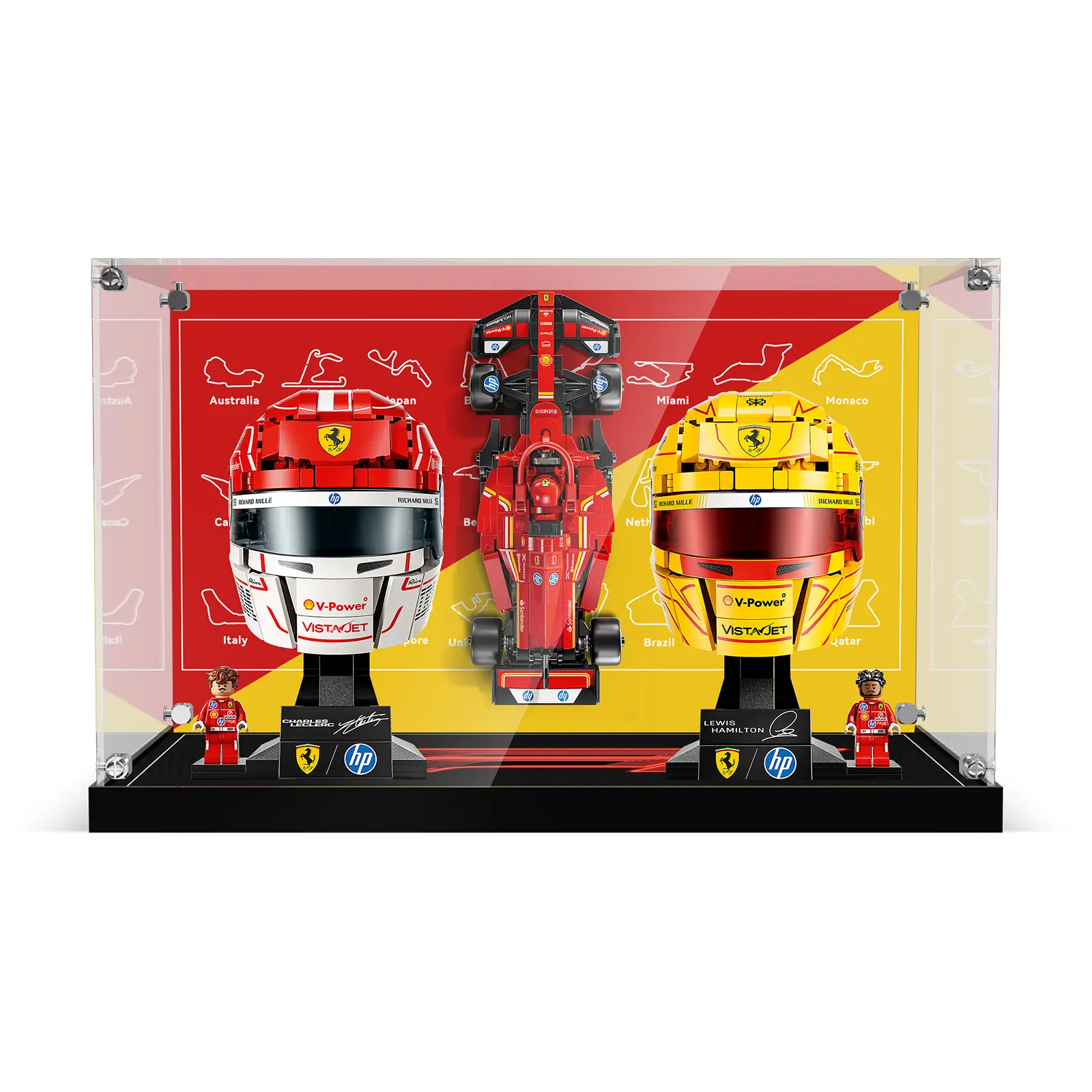 LED Acrylic Display Case, 3-in-1 Collector Showcase with POP Light Effect | Compatible with F1 Car & Helmet Models 77242, 43014 & 43022 (Case Only)