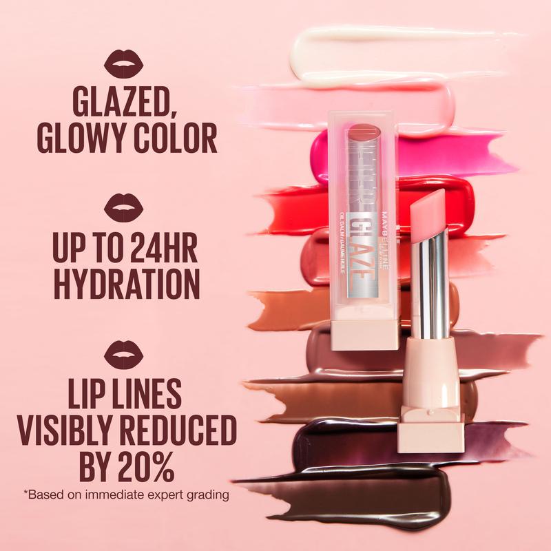 Lifter Glaze Oil Balm with Hyaluronic Acid and Hydrating Oil Blend, Lip Balm with 24HRs of Smooth, Buildable Color, Moisturizing Shine, Maybelline