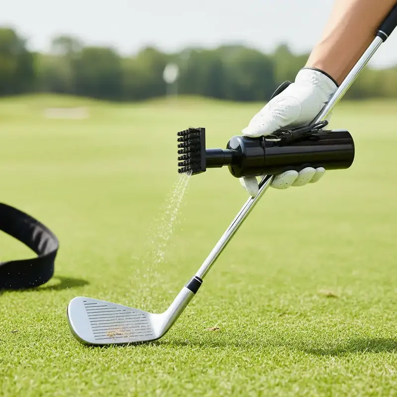 Portable Golf Club Cleaning Brush with Carabiner Clip and Squeeze Bottle, Effective Cleaning Tool, Golf Accessory, Golf Gift Accessory