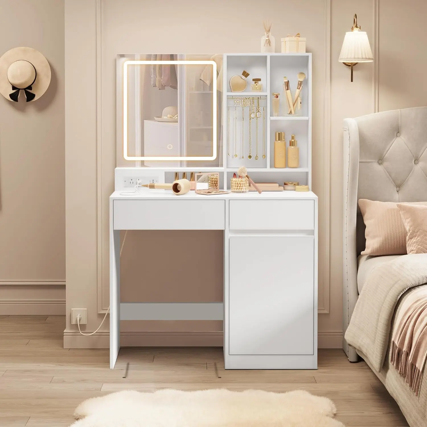 35.4"W x 54.3"H Without Stool