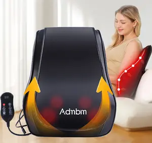 Admbm Cordless Portable Back Massager with Deep Tissue Percussion Red Light Heating 3D Simulation USB-C Charging for Home Office Car Use Perfect Gift Daily Daily