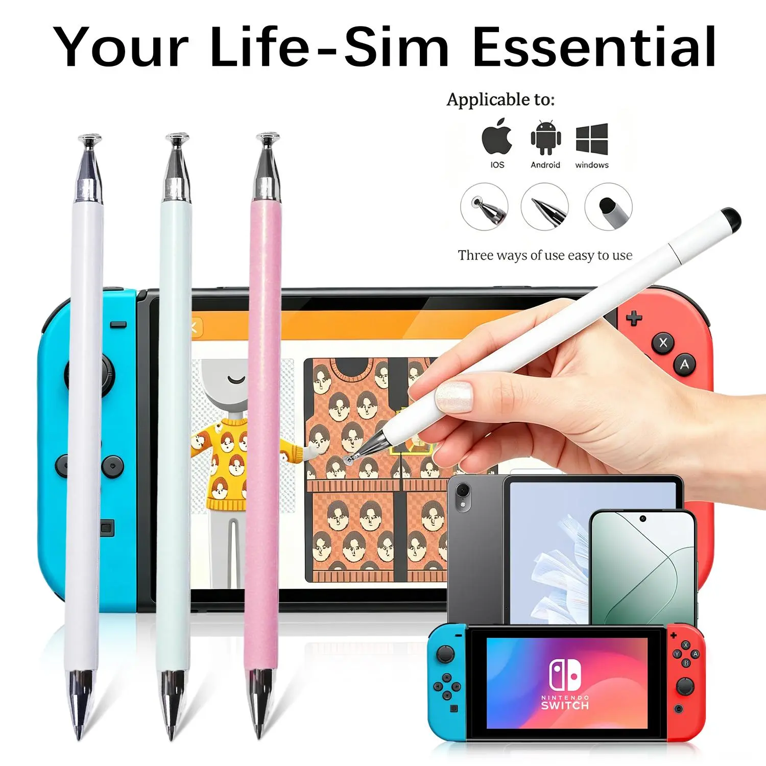 3 in 1 High Precision Universal Stylus Pen for iPad Compatible with Apple,iPhone, iPad, Android, Microsoft Tablets, Phones,tylus Pens for Touch Screens BackToSchool