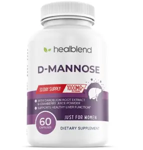 healblend D-Mannose 1000mg Capsules with Cranberry Juice Powder, Hibiscus, and Dandelion Extracts - 30 Day Supply for Urinary Tract Health Healthcare Dietary Supplement Natural Vitamin