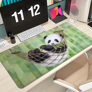 Panda China Cradle National Treasure Mouse Pad Design XXL 1000×500mm 900×400mm Gaming Mouse Pad - Extended, Thick, Non-Slip Rubber Base Desk Mat with Precision Stitched Edges - Washable Desk Pad, Keyboard Mouse Pad, Non Slip Mousepad