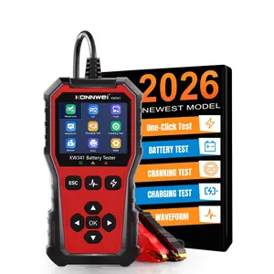 KONNWEI KW341 6V/12V/24V Car Truck Battery Tester 10-2000CCA Cloud printing Cranking Charging Test Tool Battery Analyzer Cranking Test