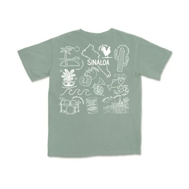Women's Comfort Colors Sinaloa México State Vintage Graphic T-Shirt - Unisex Cotton, Comfortable, Embroidered, Casual, Oversize, Fit Short-Sleeve Summer Top