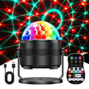 Mini LED Disco Ball Light | 7 Color Rotating Atmosphere Light | Sound Activated | Plug & Play for Home Bedroom Party KTV