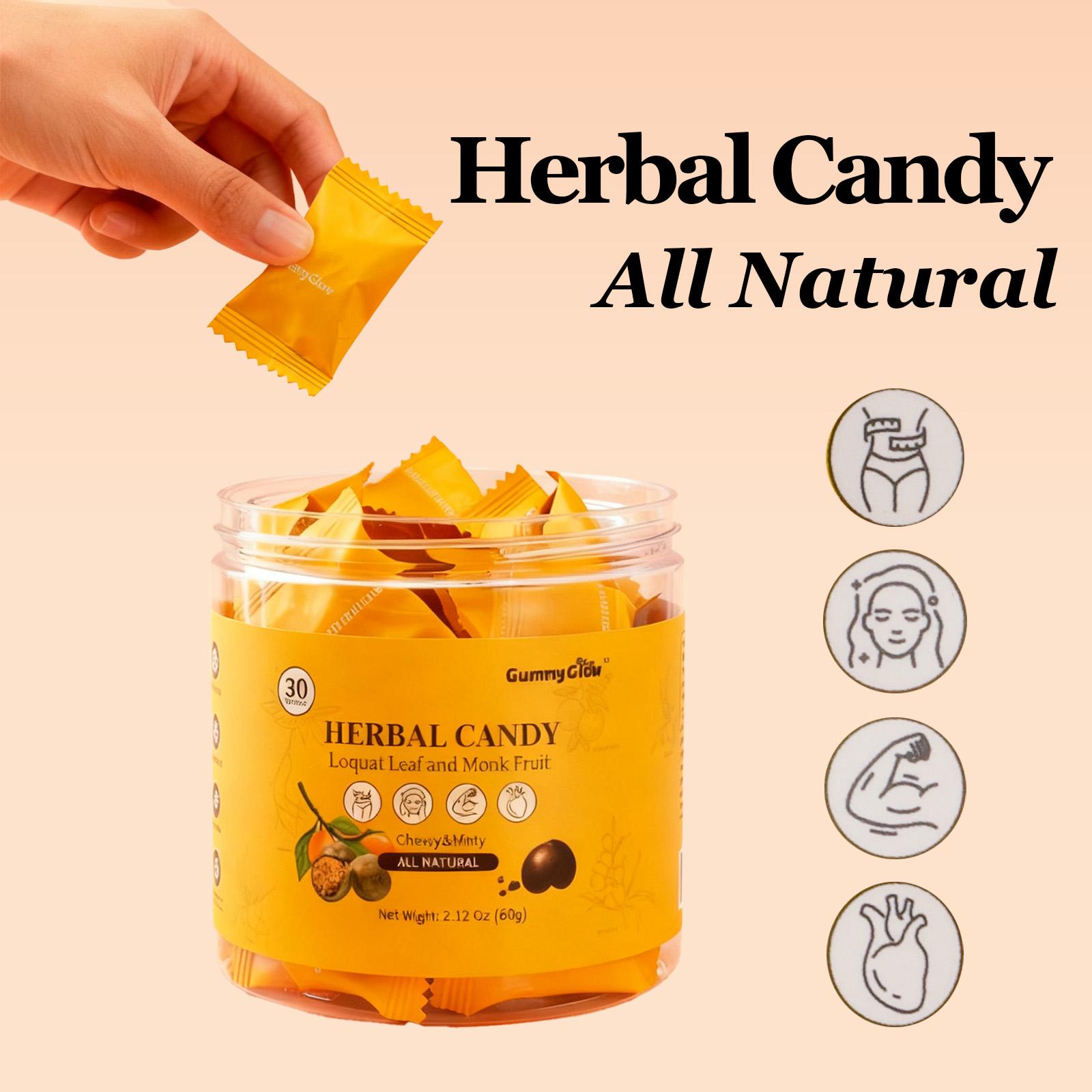 Award-winning Candy!!! Herbal Wellness Gummies Ancient Recipes Modern Glow Adzuki Bean Poria Loquat Monk Fruit 60g Bag 30 Pieces Sugar Free All Natural Plant Powered Eco Conscious Formulation Christmas gift  Healthcare