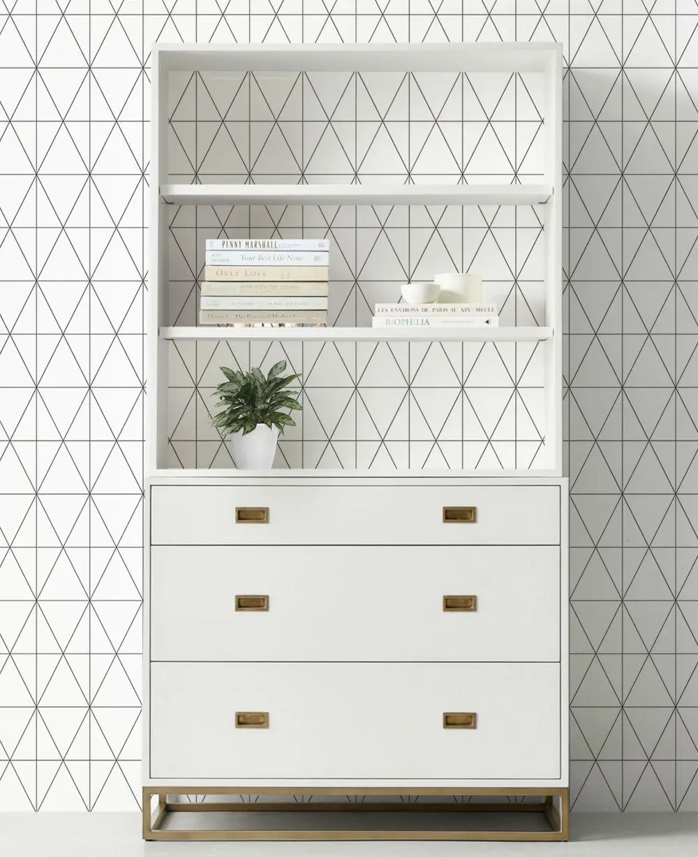 Diamond Lines Geometric Pattern Wallpaper - Peel and Stick, Patterned Statement, Re-Positionable, Reusable Peel Variant