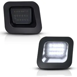 LED License Plate Lights Bright White Smoke Lens Tag Lamp Assembly Replacement Compatible with 2003-2018 Dodge RAM 1500 2500 3500 Pickup Truck, Pack of 2