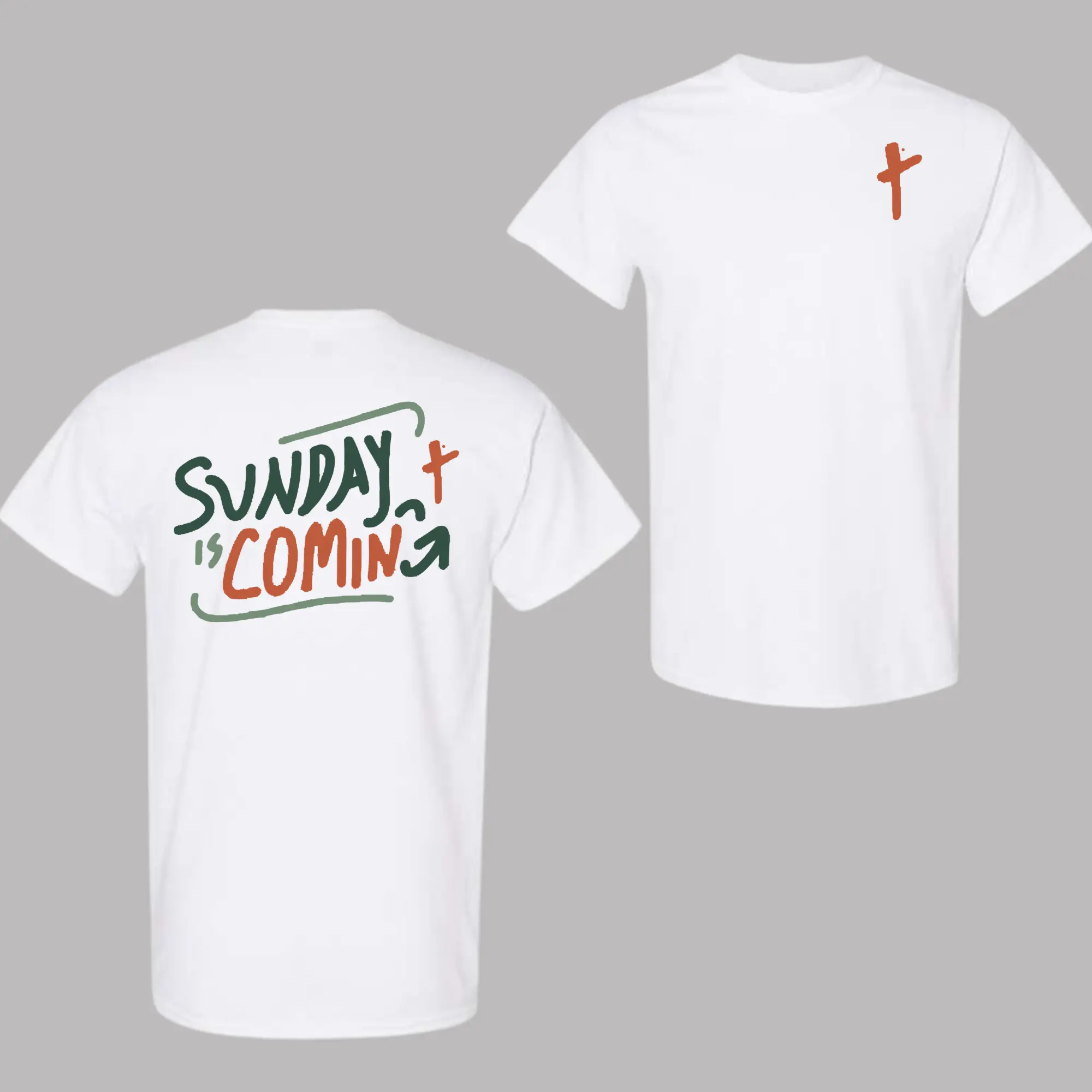 Sunday Is Coming Christian T-Shirt – Faith Based Tee with Cross, Inspirational Religious Shirt, Easter Resurrection Theme, Christian Apparel for Men and Women