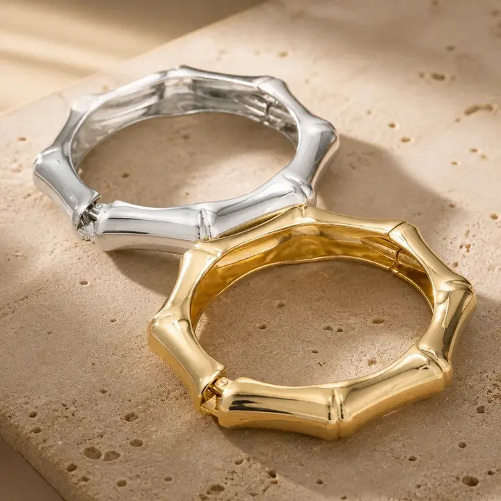 Erica Bamboo- Bamboo Hinged Bangle Bracelet