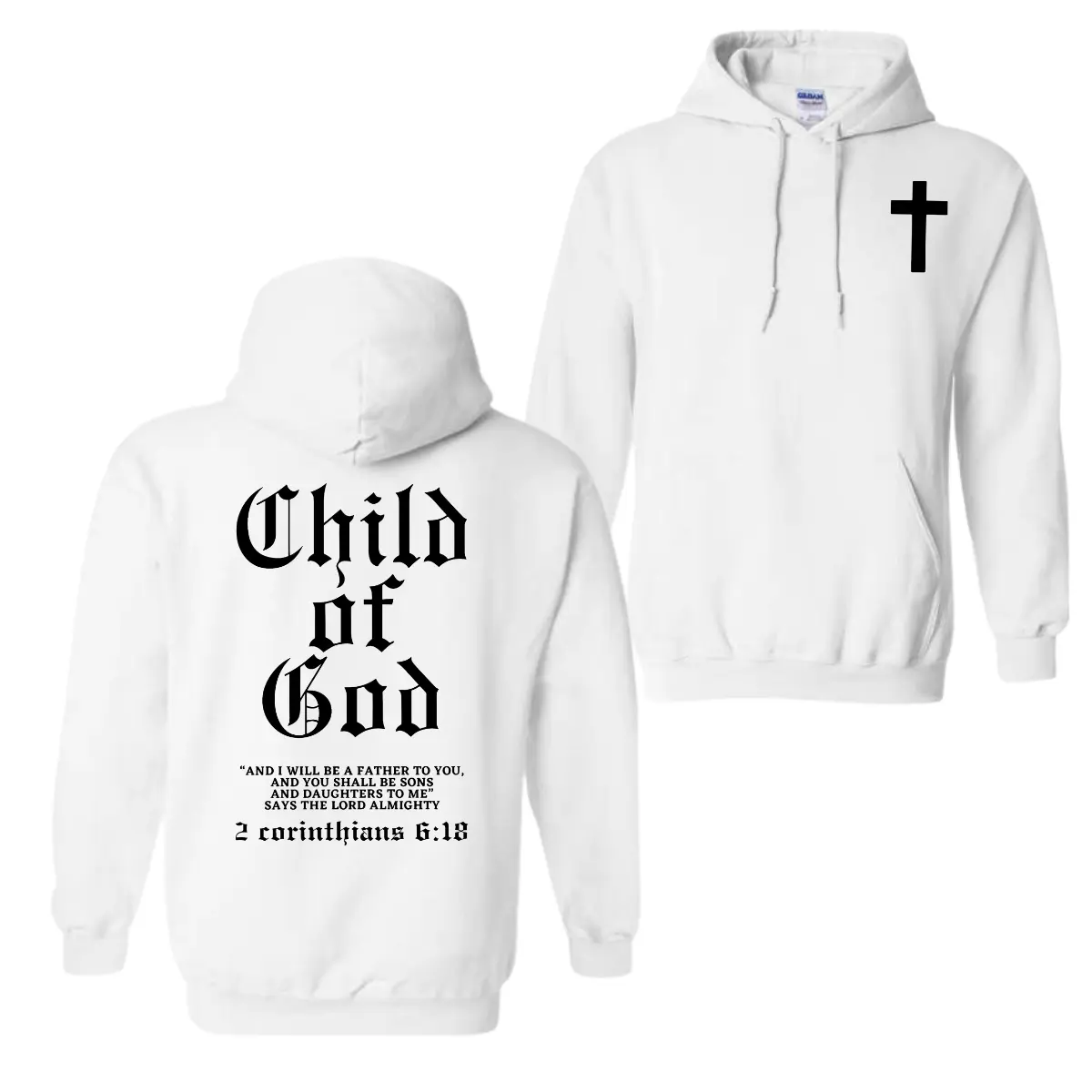 Child of God Bible Verse Hoodie Sweatshirt T-Shirt, Christian Faith Apparel, Perfect Gift for Believers, Outdoor Enthusiast Casual Wear