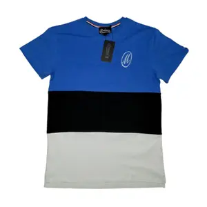 Men's M Logo Tri-Color T-shirt (Blue/Black/White)
