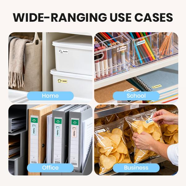 Portable Bluetooth Label Printer, D12 Wireless Handheld Printer with Tape Mini Sticker Maker for Barcodes Storage Office & Home Organization Thermal Printer