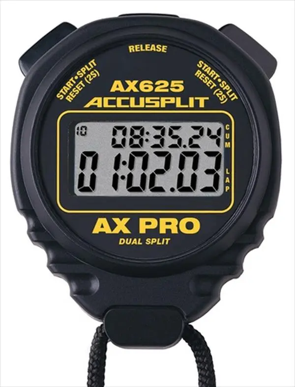 212 MAIN Accusplit AX625 Pro Series Stopwatch - Polycarbonate Build, Dual Display, Lap/Split Functionality for Sports Coaches & Referees