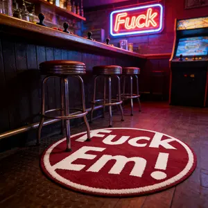 Fashionable Round Carpet, Vintage American Street Style Rug, Home Decorative Rug, Decorative Area Rug, Hip Hop Home Decor, Soft Plush Foot Pad, Indoor Area Rugs, Hand Wash Only