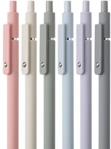 Retractable Fine Point Gel Pens – 6 Pack with Morandi Barrels, Fast-Drying Ink – Cute Aesthetic Pens for Journaling & Writing