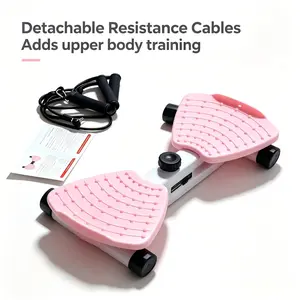 Multi-Functional Split Twister Balance Board with Resistance Bands, Portable Push-Up Base, Non-Slip Fitness Equipment for Home Workout in Small Apartments
