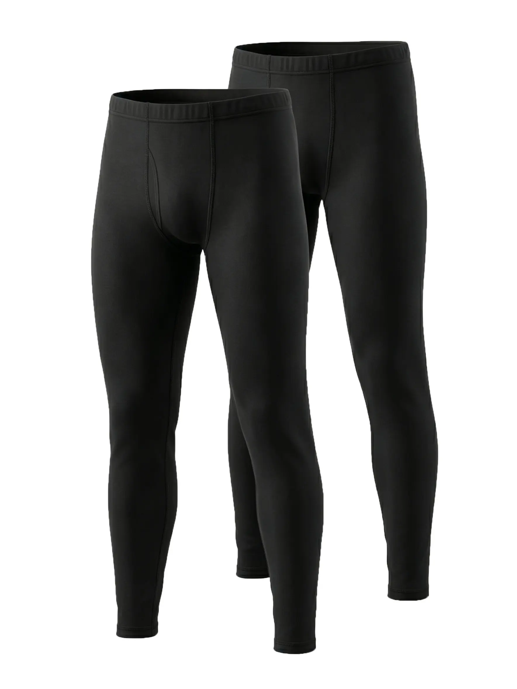 2 Pack Men's Thermal Underwear Bottoms Long Johns for Men Baselayer Athletic Thermal Pants Ultra Soft Leggings Tight Cold Weather Polyester Elastic