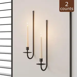 Wall Mounted Candle Holder, 2 Counts/set Modern Candle Sconces, Hanging Candle Holder for Living Room, Wedding, Farmhouse, Fireplace, Decoration, Interior Decoration Accessories
