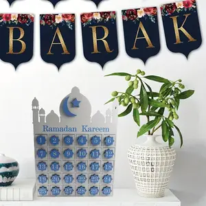 Eid Festival Calendar Cabinet, Home Desktop Ornament, Ramadan Crafts Countdown, Handmade, Perfect Gift for Muslim Families & Friends