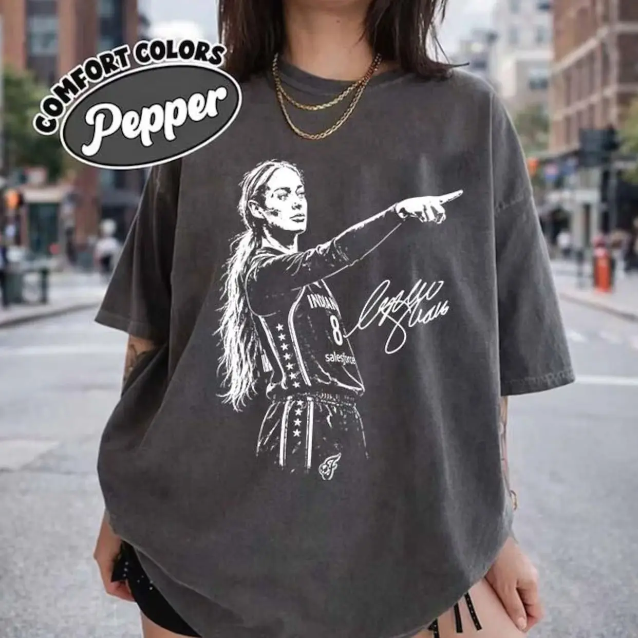 Comfort Colors Sophie Cunningham Point Signature Basketball Shirt Unisex Womenswear Graphic Tops HQ2