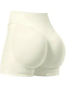 Women's Solid Color High Waist Sports Shorts, High Stretch Comfortable Soft Breathable Shorts, Butt Lifting Skinny Shorts, Ladies Sportswear for Indoor Outdoor Wear