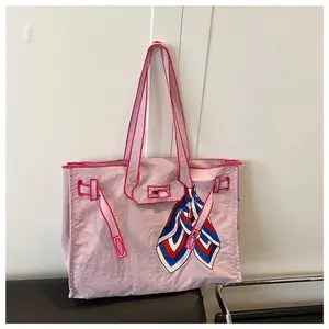 New Embroidery Stylish Design Youth Sweet Shoulder Bags 2026 High Quality Creative Large Capacity Sewing Thread Women's Handbags
