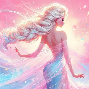 5D DIY Full Drill Round Diamond Painting - Diamond Art Painting Kit Dreamy Princess Silhouette Mosaic, Canvas - DIY Wall Art, Home Decor, Suitable for Halloween, Christmas, Birthday, and Anniversary Gifts