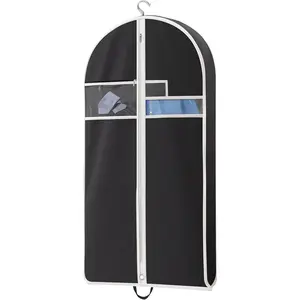 Garment Bags for Travel and Closet Storage with Zipper Pocket, Heavy Duty  Hanging Suit Bag with Handles for Suits, Coats, Jackets, Shirts, 43 inch