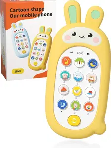 Baby Cell Phone Toy with Silicone Teether Case Sensory Learning Mobile Phone for Toddlers with 12 Educational Modes & Soothing Lullabies | Infant Montessori Early Development Toy – Baby Shower & Birthday Gift