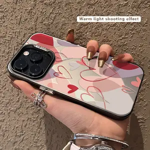 Anti-shock case with modern and elegant heart design, ideal for personal use or as a gift, for iPhone 17 16 15 14 13 12 11 PRO MAX PLUS AIR and 16E AIR XR XS MAX 7 8 Plus Series.