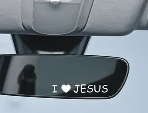 JESUS Car Sticker Reflective Vinyl Decal with Mirror Finish Faith-Inspired Waterproof Decor for Purposeful Pride I ❤️ JESUS - Decorative