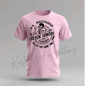 Multitasker Listen Ignore & Forget • T-shirt Tee Shirt Comfortable Unisex Top Skellie Skull Funny Sarcastic Humor Sarcasm