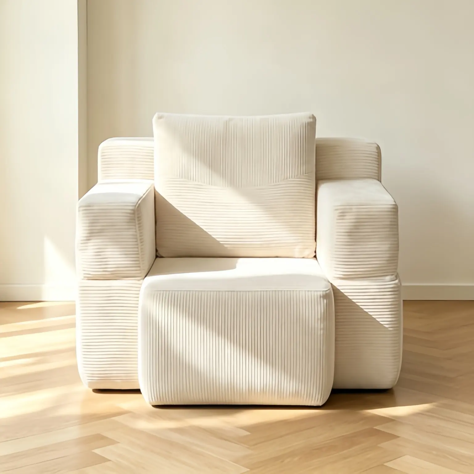 Multifunctional single-seat compressed sofa that converts into a computer desk and simple office desk, featuring chenille padding and a comfortable seat, suitable for office workers.
